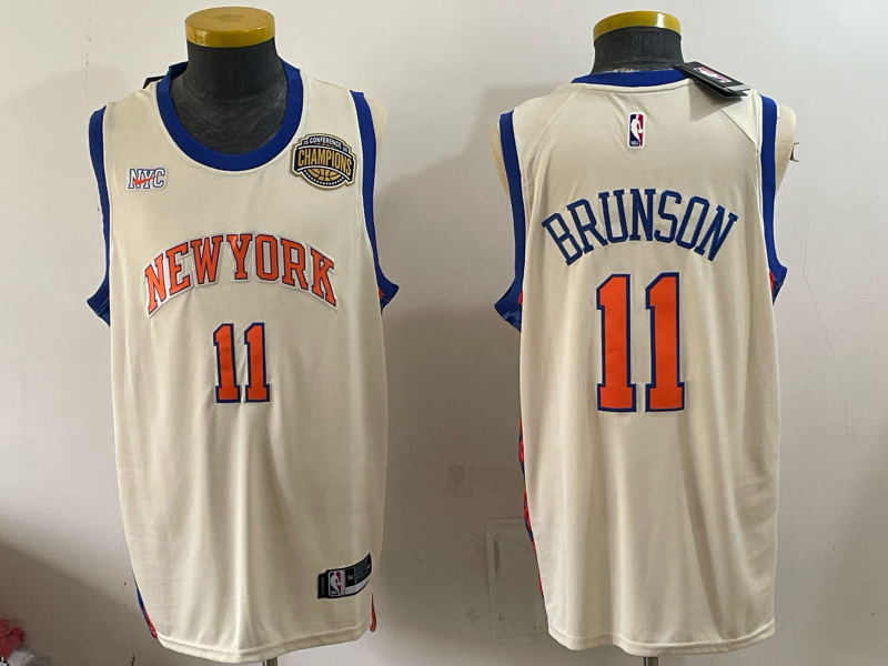 Men New York Knicks #11 Brunson cream 2026 Nike NBA jersey 0702002